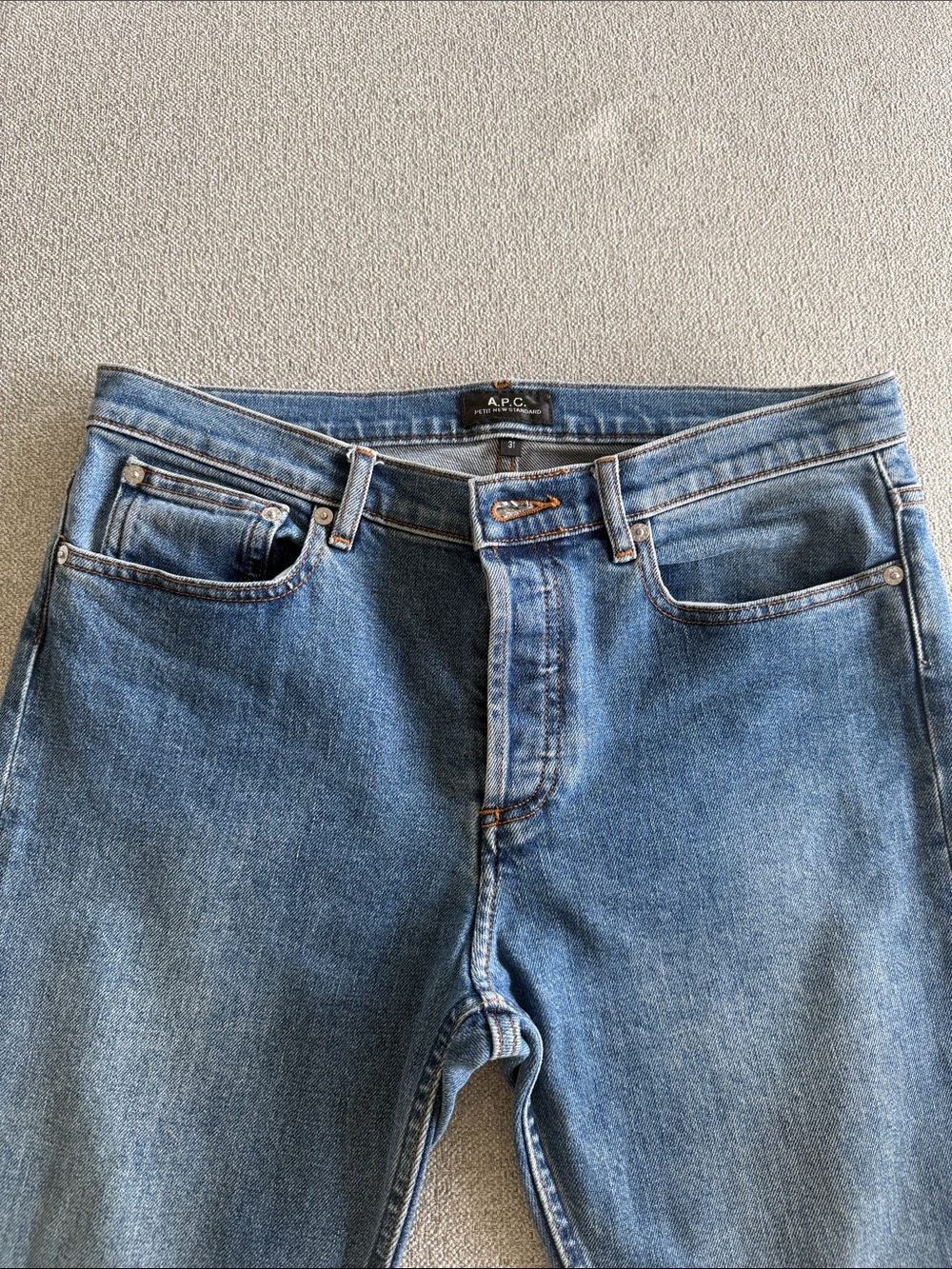 A.P.C. Men's Light Blue Slim Straight Jeans